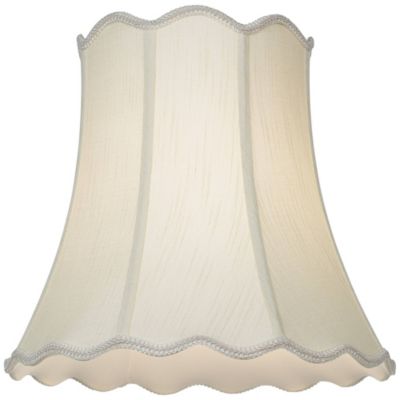 Imperial Shade Creme Medium Scallop Bell Lamp Shade 10" Top x 16" Bottom x 15" Slant x 14.75 High (Spider) Replacement with Harp and Finial