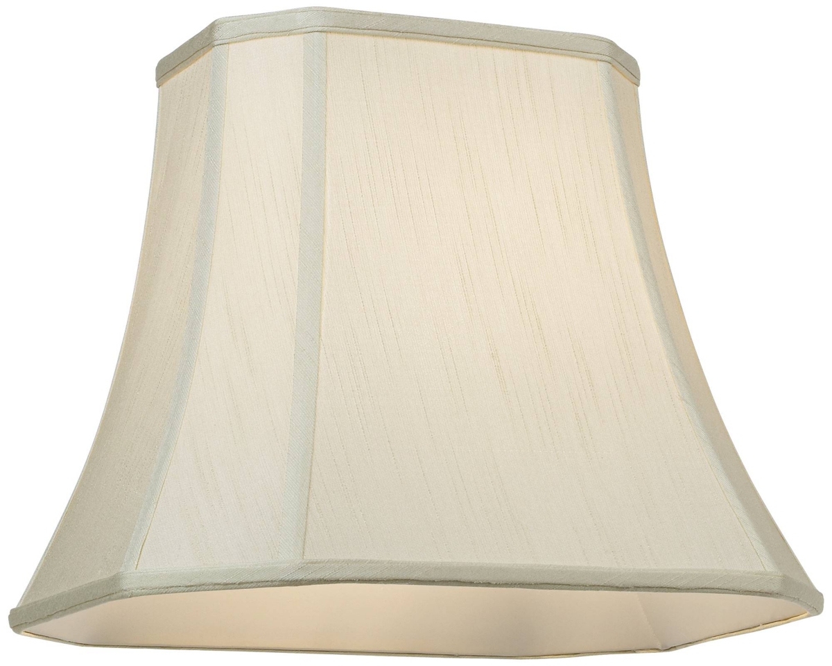 Creme Medium Rectangle Cut Corner Lamp Shade Wide x Deep at Top and Wide x Deep at Bottom and Slant x H (Spider) Replacement