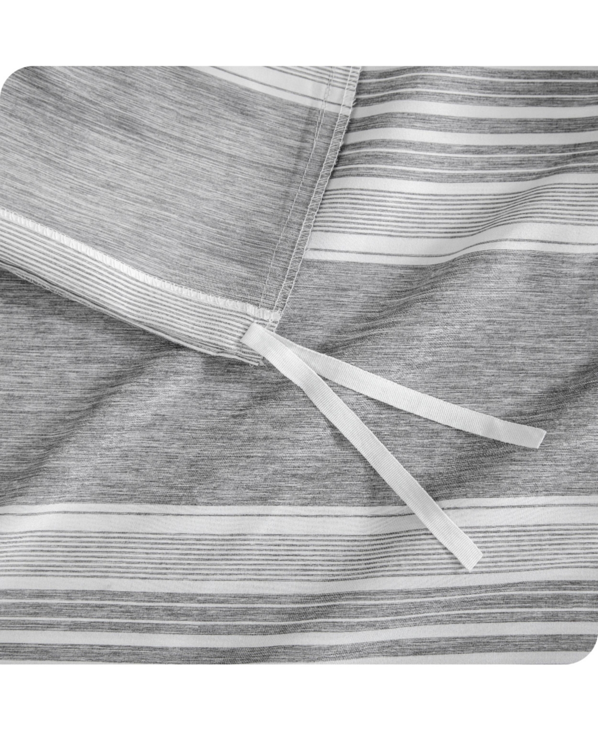 Bare Home Double Brushed Duvet Cover Set Xl - Stripe - heather charcoal