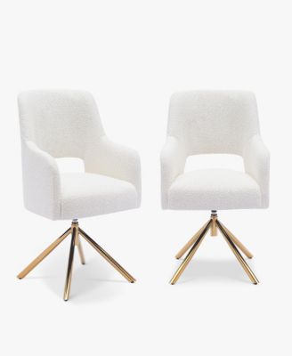 Mid-Century Modern Wide Boucle Swivel Accent Arm Chair (Set of 2)