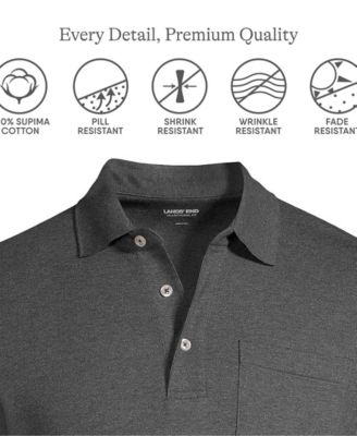 Big & Tall Short Sleeve Cotton Supima Polo Shirt with Pocket
