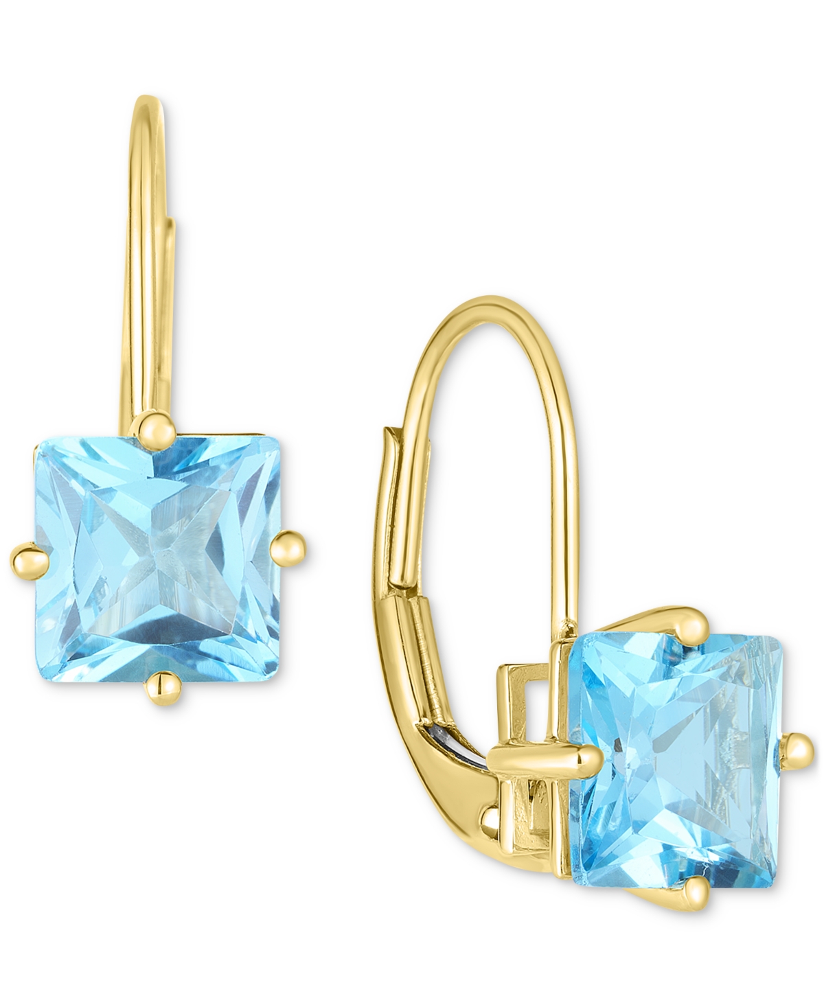 Amethyst Princess Leverback Earrings (2 ct. t.w.) in 14k Gold (Also in Garnet & - Blue Topaz