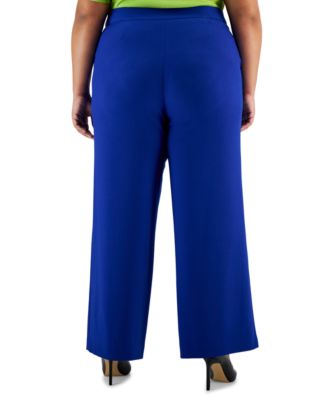 Plus Size Mid Rise Wide-Leg Pants