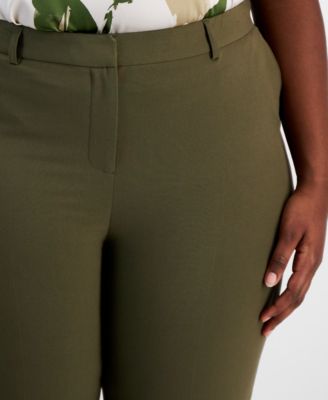 Plus Size Classic Mid Rise Ankle Pants