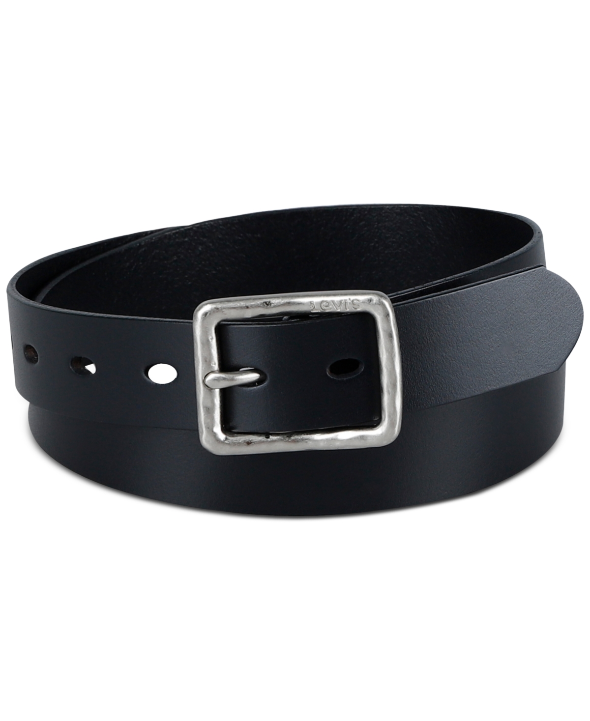 Levi's Women's Hammered Center Bar Buckle Casual Leather Belt