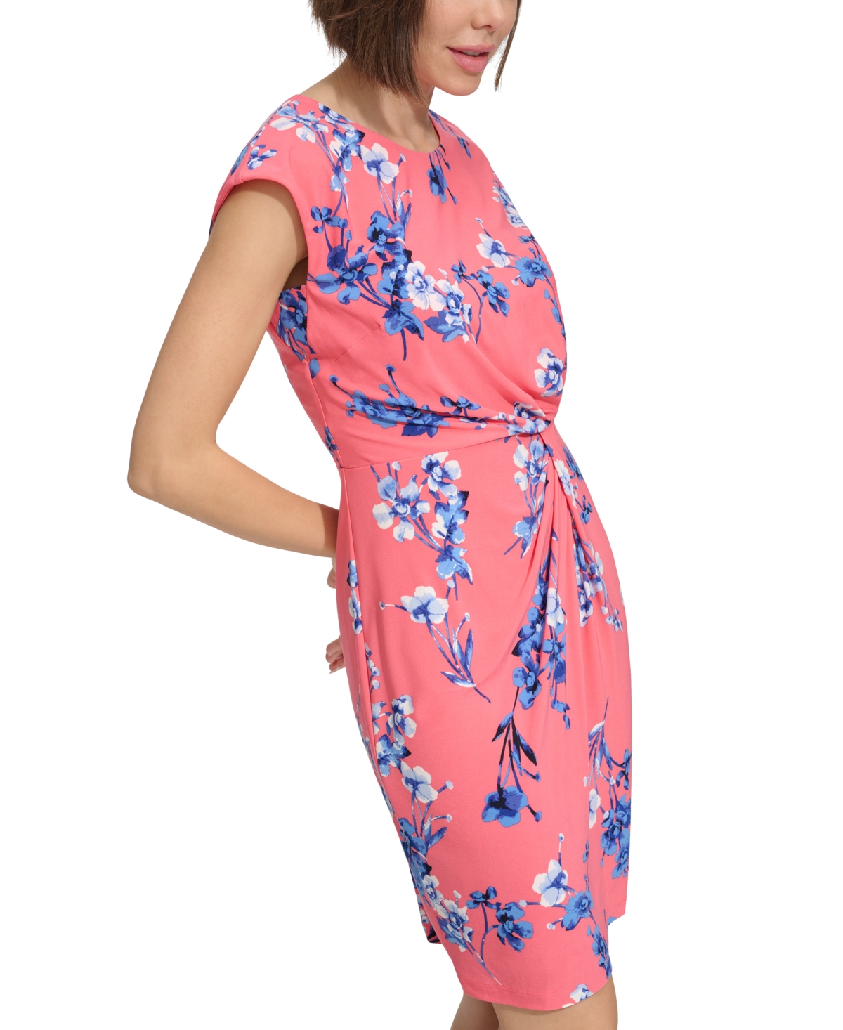 Shop Tommy Hilfiger Women's Wild Flower Twist-front Dress In Sherbet Multi