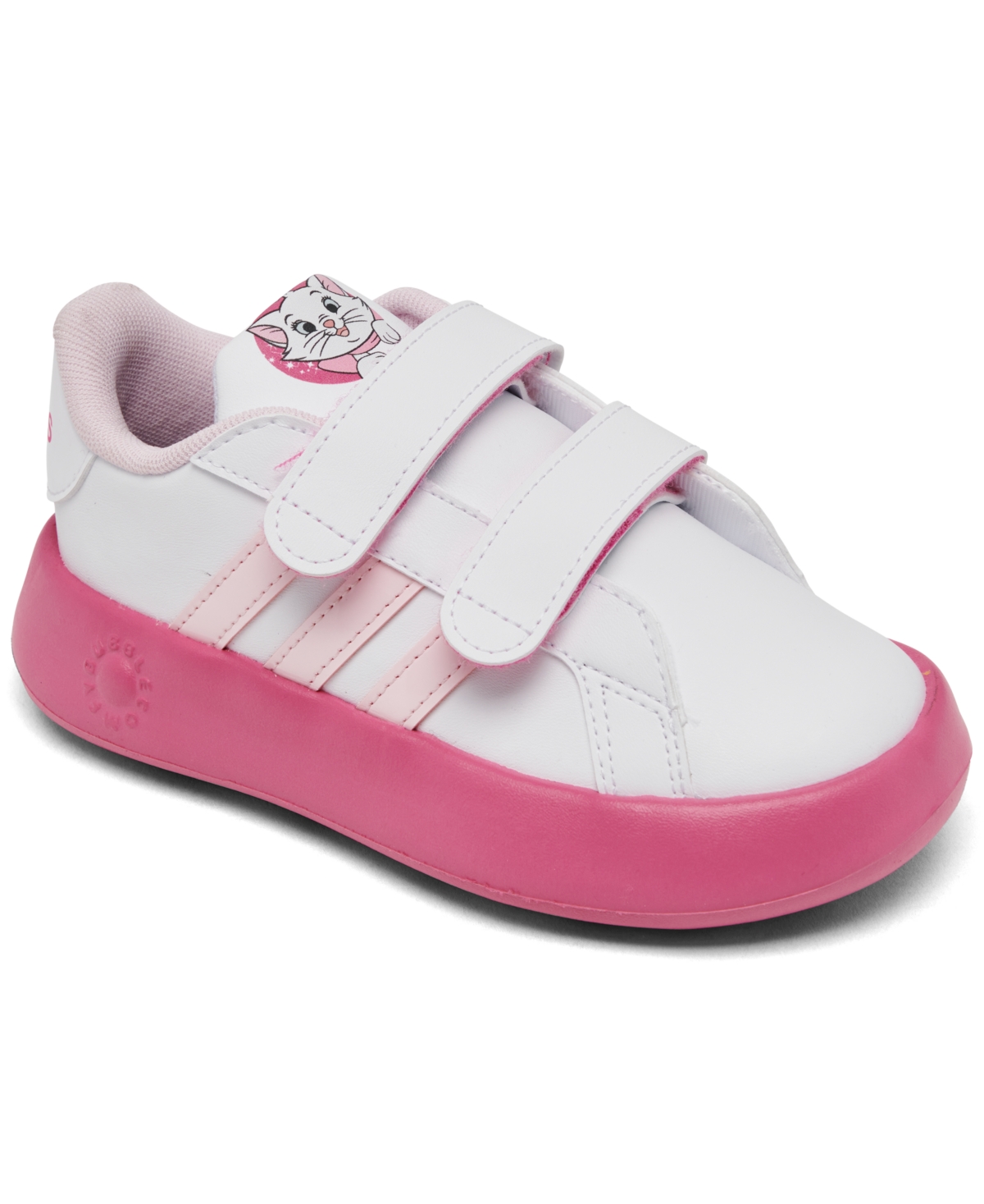 Adidas Originals Babies' Toddler Girls Grand Court 2.0 Marie Fastening Strap Casual Sneakers From Finish Line In Cloud White,clear Pink