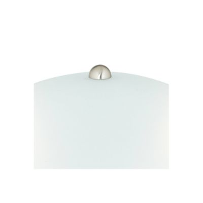 Deco Modern Accent Table Lamp 17" High Brushed Steel Touch On Off White Glass Dome Shade for Bedroom Bedside Nightstand Office Family