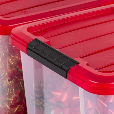 IRIS 20 Qt. 4Pk Plastic Storage Bins with Lids
