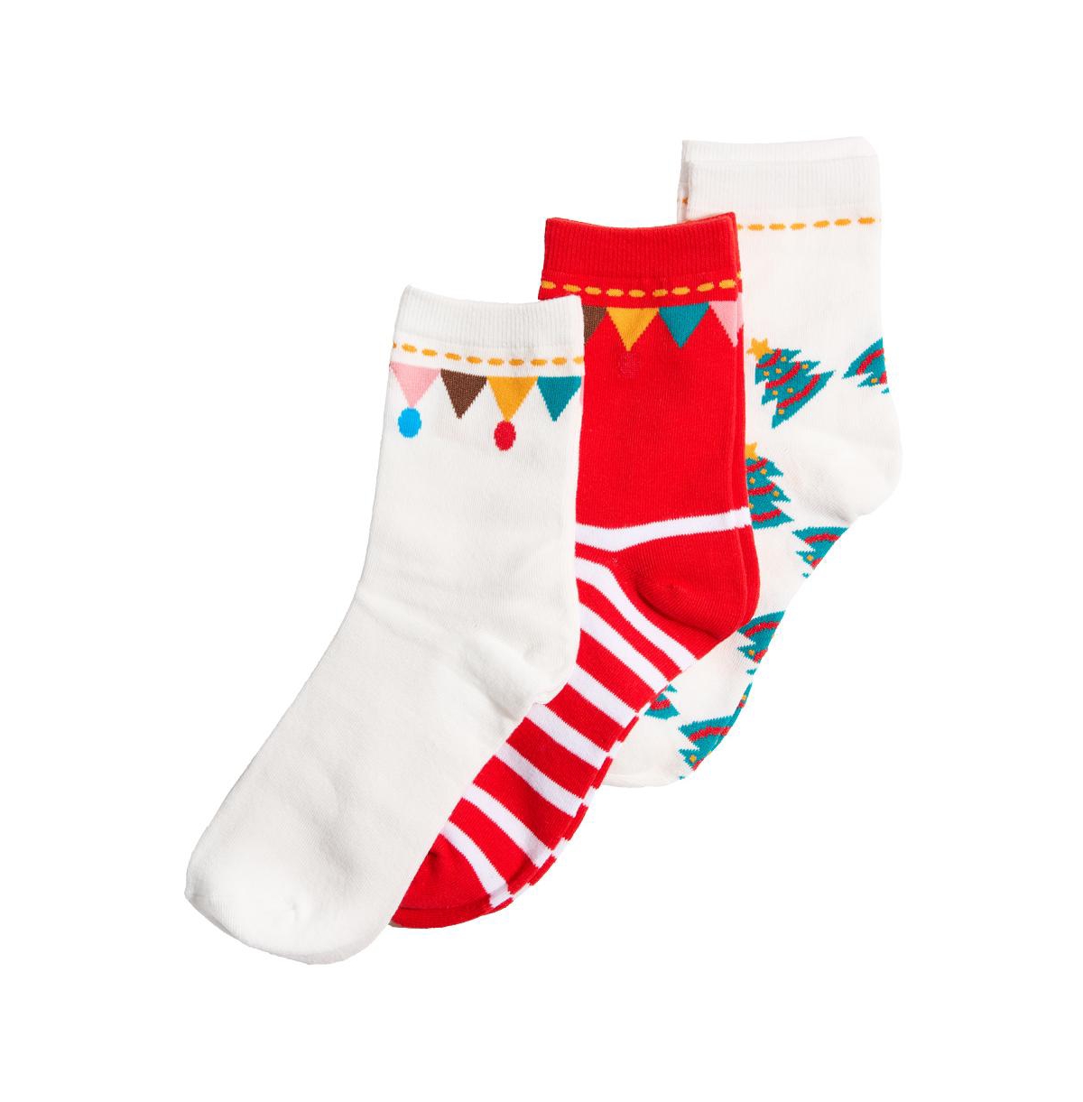 Festive Socks Gift Set Of Three - Multi