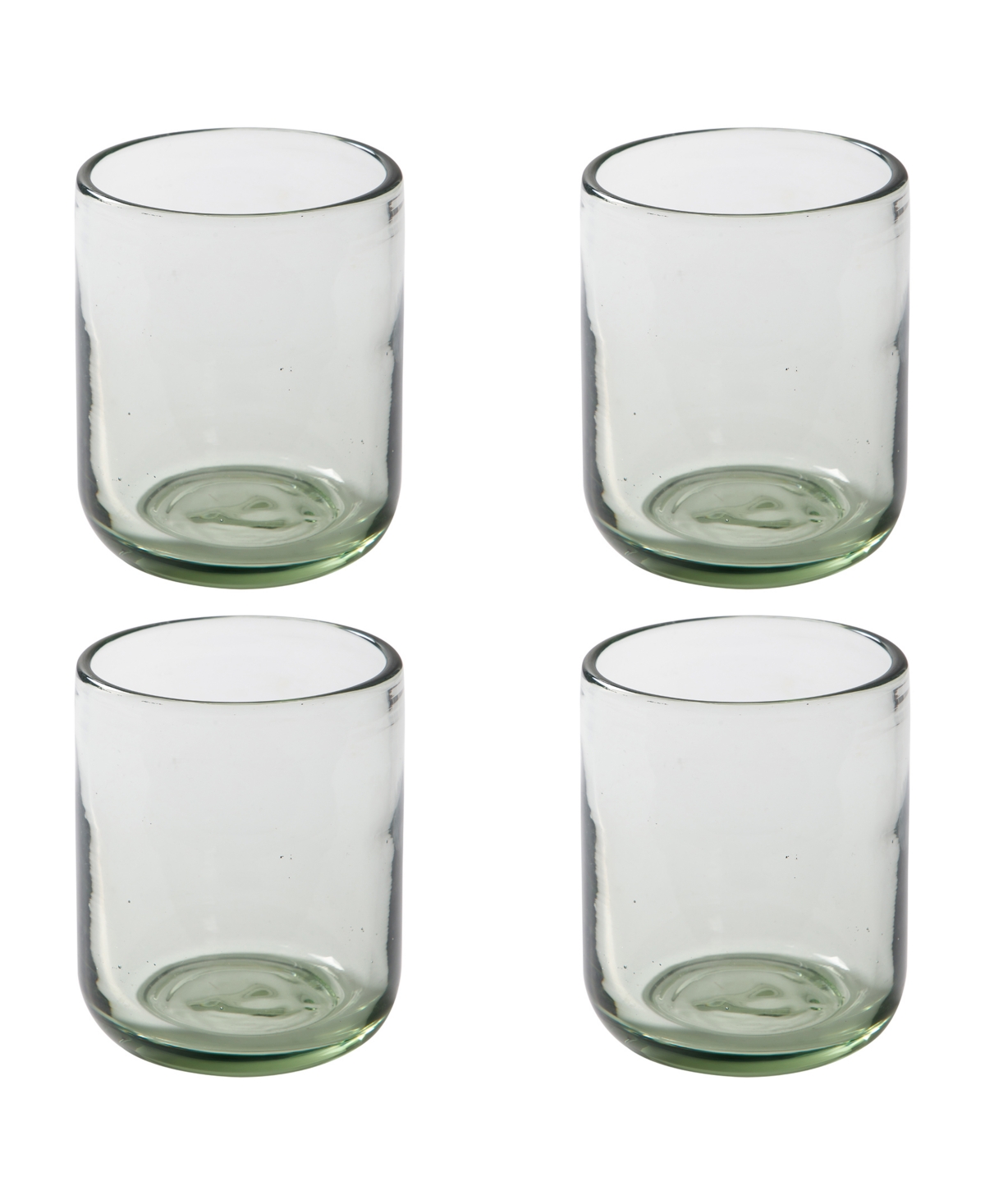 Bloomhouse 4 Pc Handmade 16 oz Dof Tumbler Set In Open Green