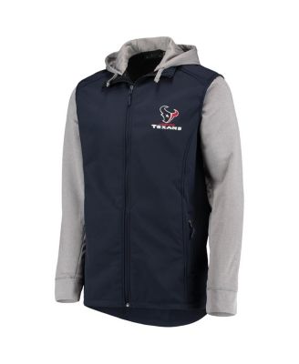 Men's Navy, Gray Houston Texans Big and Tall Alpha Full-Zip Hoodie Jacket