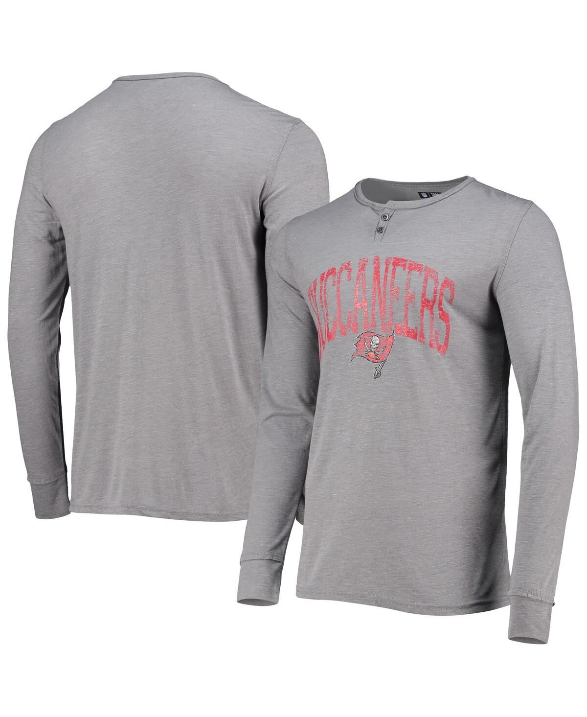 Men's Concepts Sport Gray Tampa Bay Buccaneers Takeaway Henley Long Sleeve Sleep T-shirt - Gray