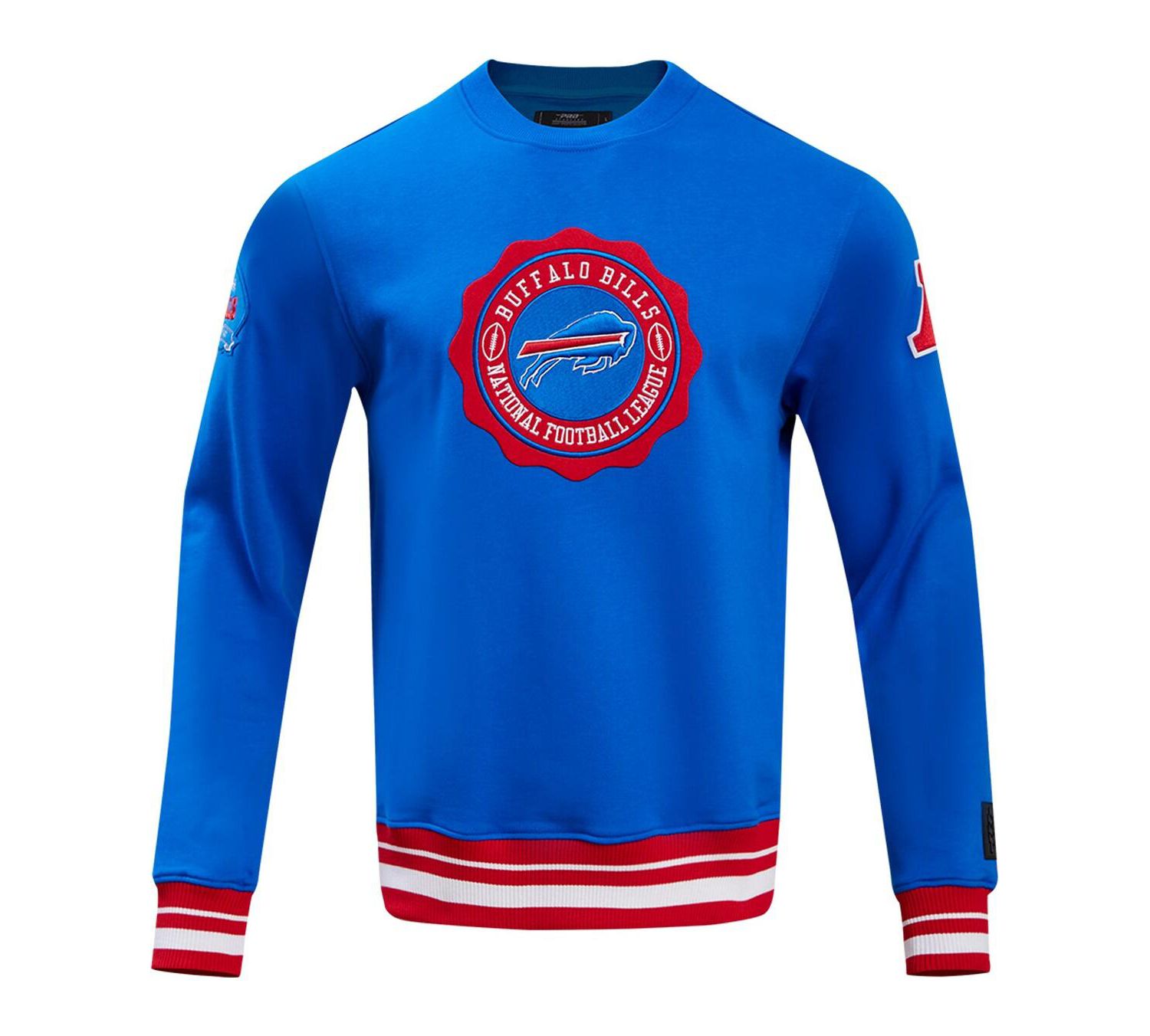 Men's Royal Buffalo Bills Crest Emblem Pullover Sweatshirt