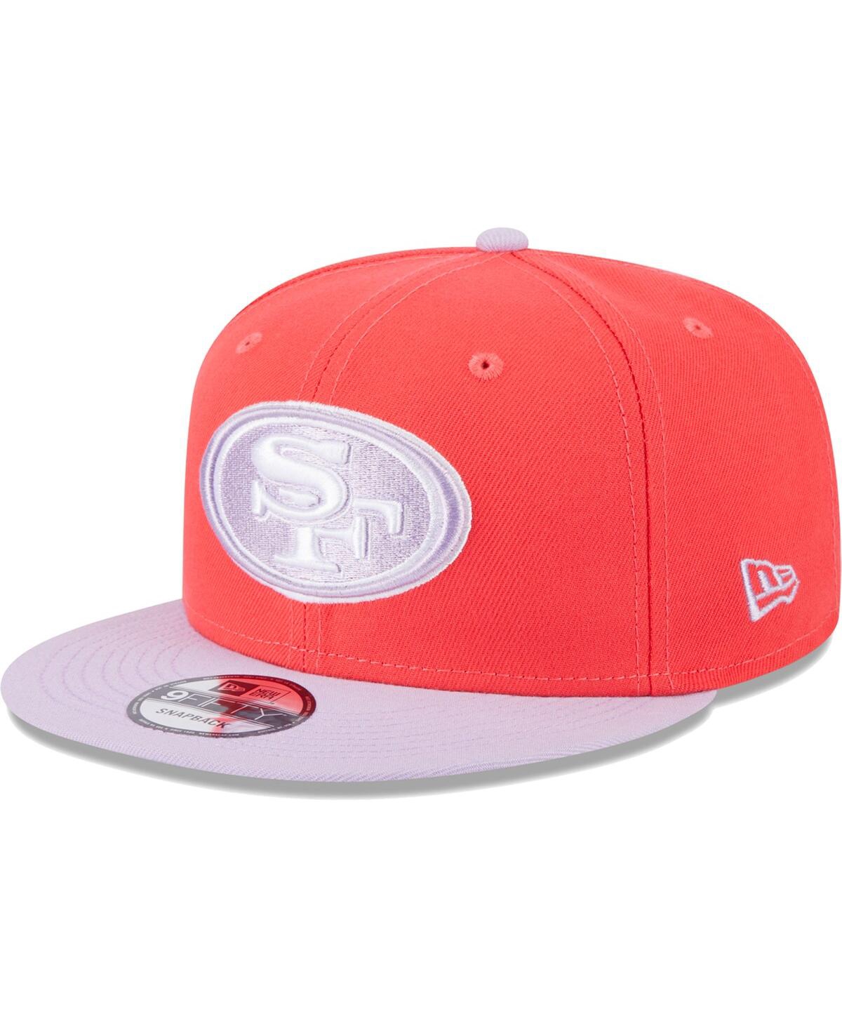 New Era Men's New Era Red, Lavender San Francisco 49ers Two-Tone Color Pack 9FIFTY  Snapback Hat - Red, Lavender