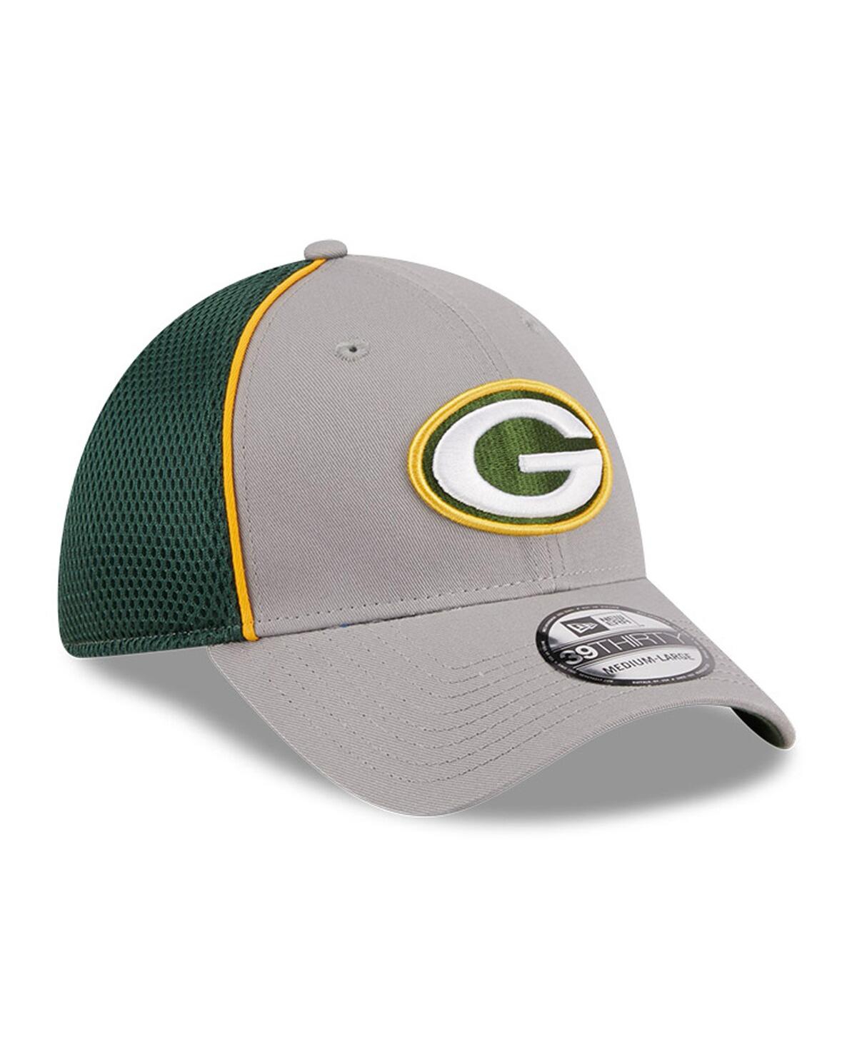 Men's New EraGreen Bay Packers Pipe 39THIRTY Flex Hat - Gray, Green
