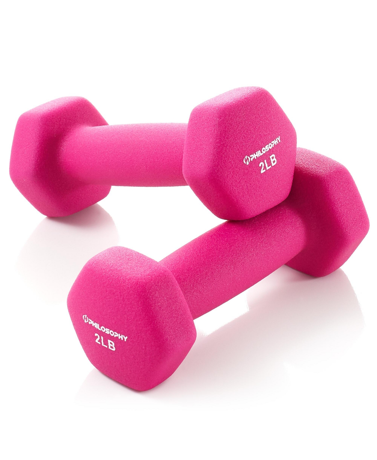 Neoprene Dumbbell Hexagon Hand Weights, 2 lb Pair - 4 lb Total - Pink