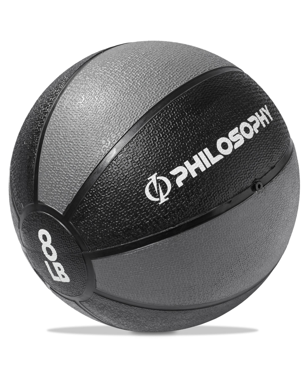 Medicine Ball, 8 Lb - Weighted Fitness Non-Slip Ball - Black