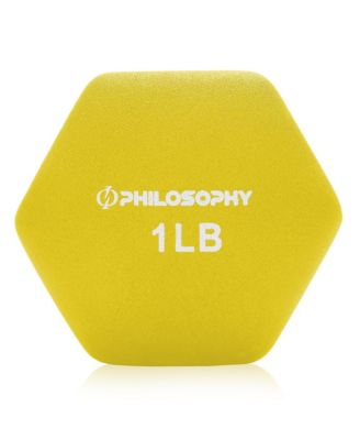 Neoprene Dumbbell Hexagon Hand Weights, 1 lb Pair - 2 lb Total