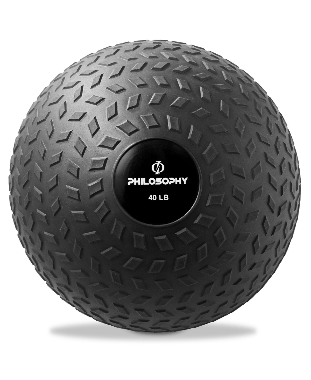 Slam Ball, 40 Lb - Weighted Fitness Medicine Ball with Easy Grip Tread - Black
