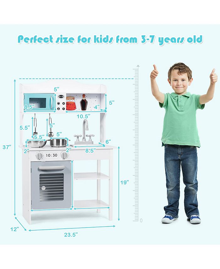 Costway Kids Kitchen Play set Cookware Cooking Set with Pots & Pans