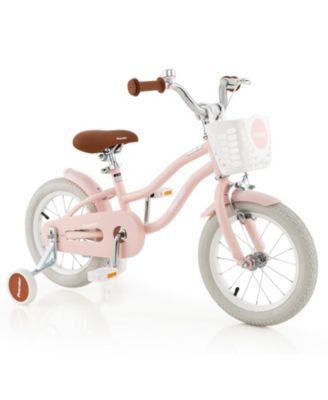 14'' Kids Bicycle with Removable Training Wheels and Basket for 3-5 Years Old