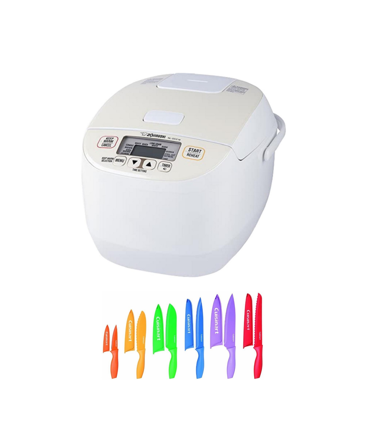 Nl-DCC18CP Micom Rice Cooker and Warmer (Pearl Beige) with Knife set - White