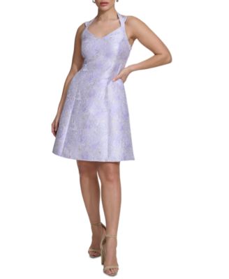 kensie - Women's V-Neck Jacquard A-Line Dress
