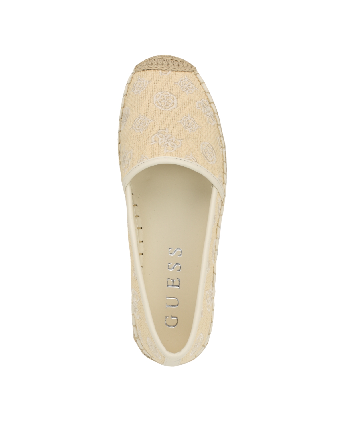 Guess Women's Joelya Platform Espadrille Flats -White Logo