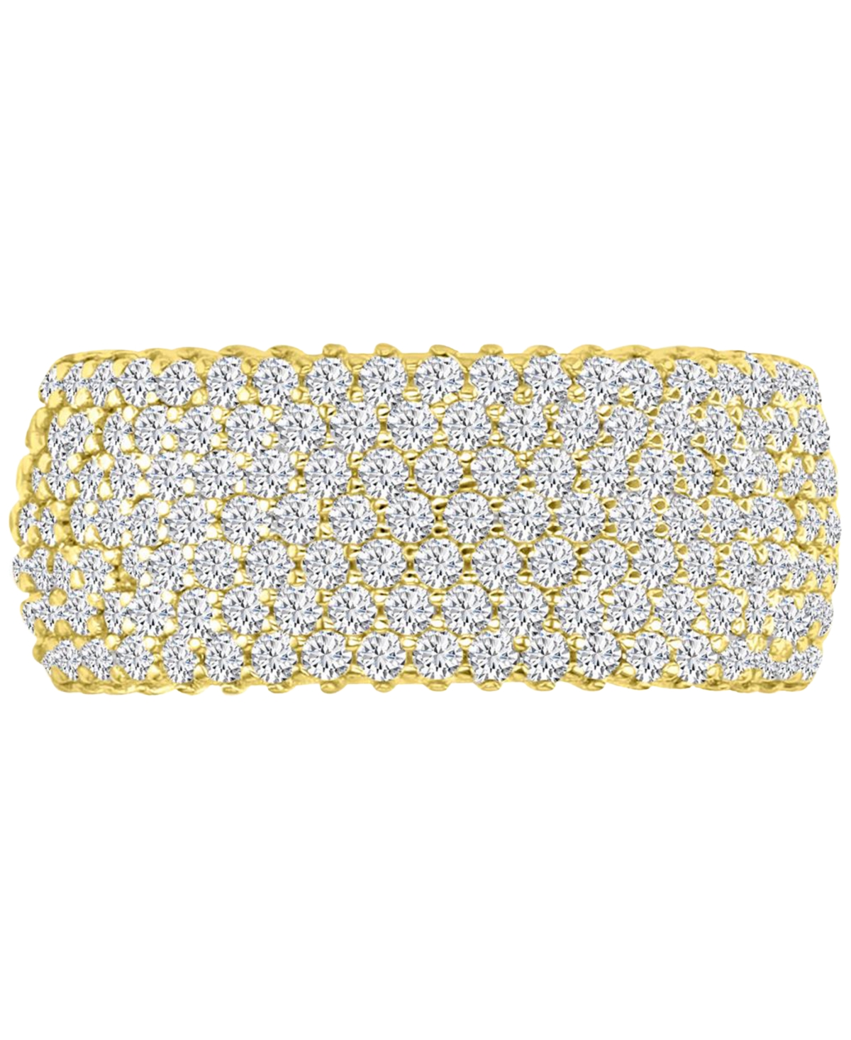 Black Cubic Zirconia Pave Wide Seven Row Statement Ring (Also in White Cubic Zirconia)