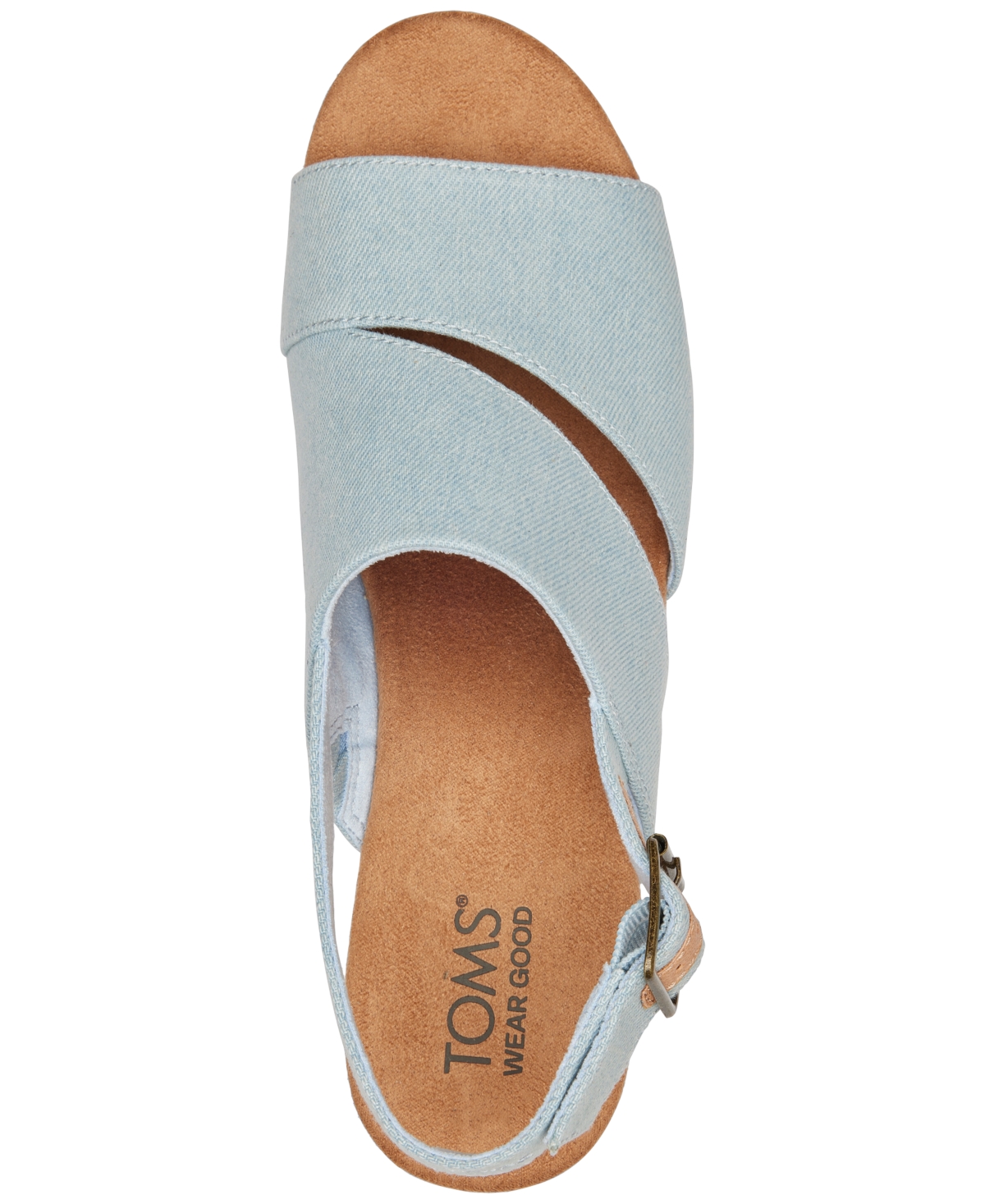 Toms Women's Claudine Slingback Cork Wedge Platform Sandals
