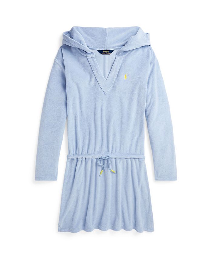 Polo Ralph Lauren Big Girls Hooded Terry Cover-Up Swimsuit - Macy's