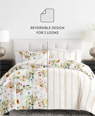 Chintz Floral Stripe 3-Piece Comforter Set, King/California King