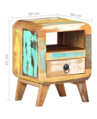 Bedside Cabinet 11.8"x11.8"x16.1" Solid Reclaimed Wood