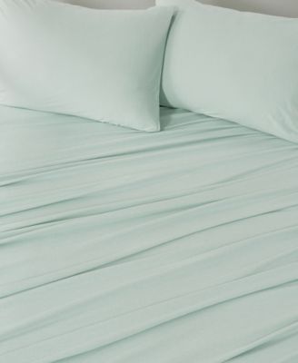 Heathered Melange T-shirt Jersey Knit Cotton Blend 3 Piece Sheet Set, Twin