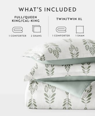 Folk Leaves 2-Piece Comforter Set, Twin/Twin XL