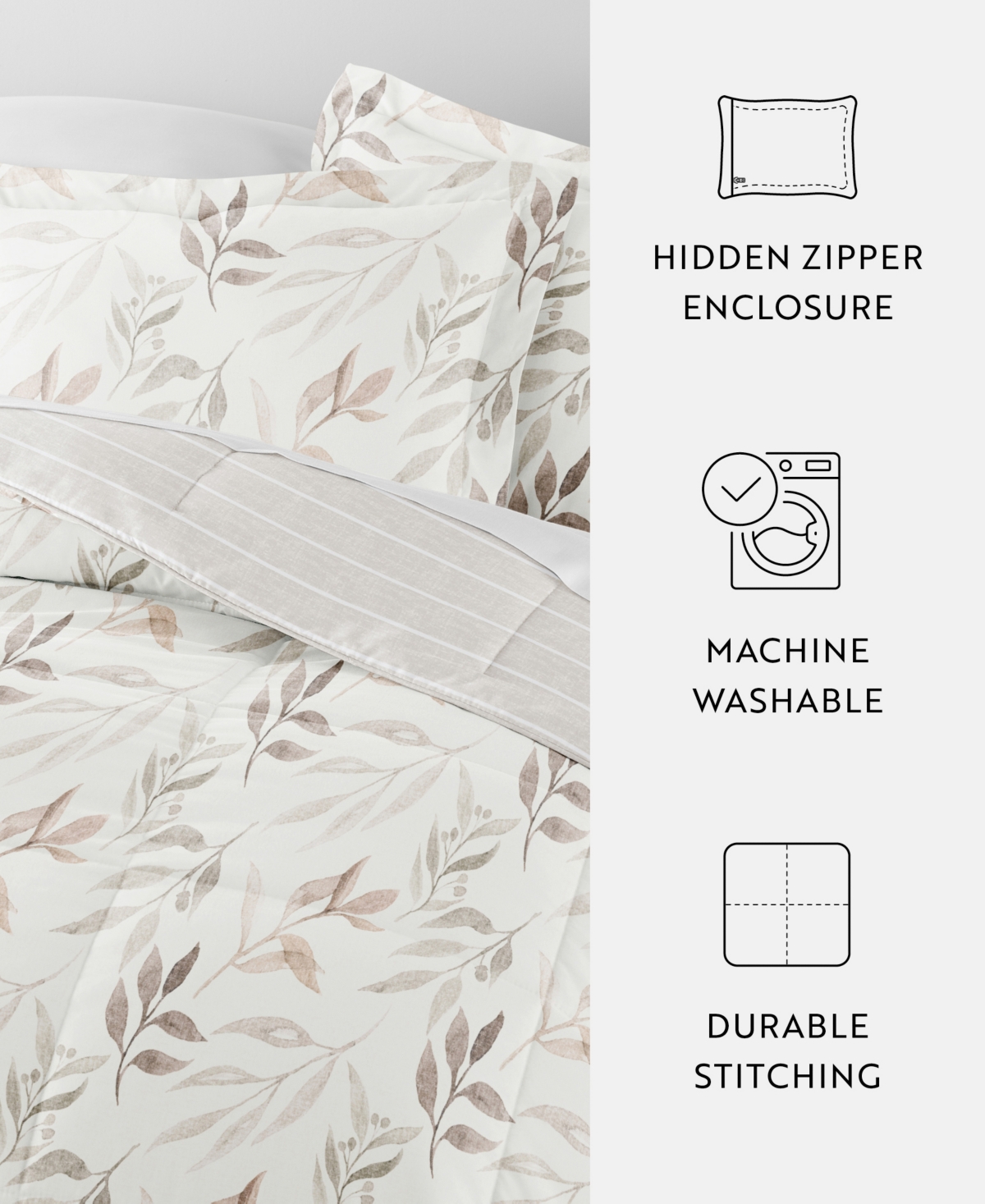 Ienjoy Home Chintz Floral Stripe 2-piece Comforter Set, Twin/twin Xl In Ivory