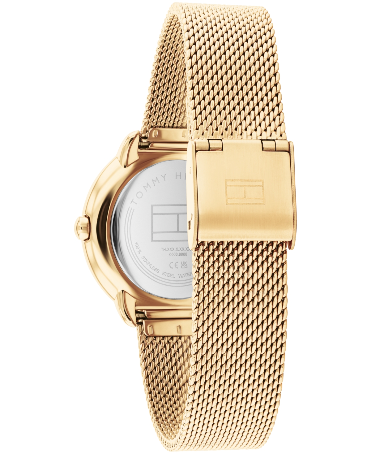Shop Tommy Hilfiger Women's Quartz Gold-tone Stainless Steel Mesh Watch 32mm