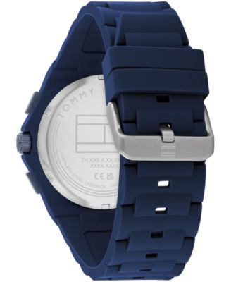 Tommy Hilfiger Men's Multifunction Blue Silicone Watch 44mm