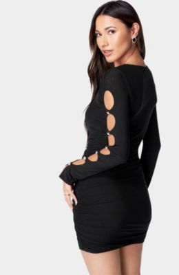 Women's Sparkle Button Mesh Dress