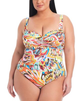Bleu by Rod Beattie - Plus Size Break The Mold Shirred Swimsuit