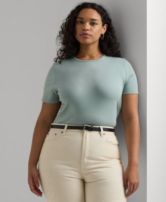Lauren Ralph Lauren - Plus Size Short-Sleeve Ribbed Tee