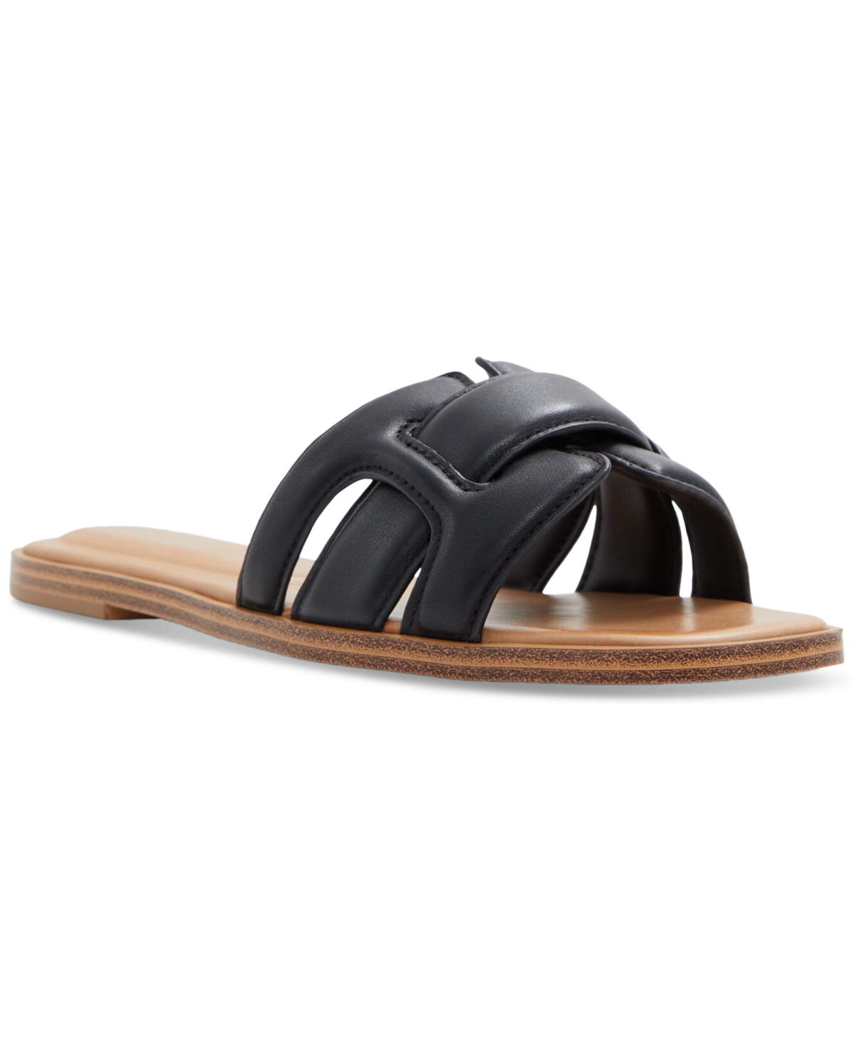 Women's Elenaa Studded Flat Slide Sandals - Medium Brown