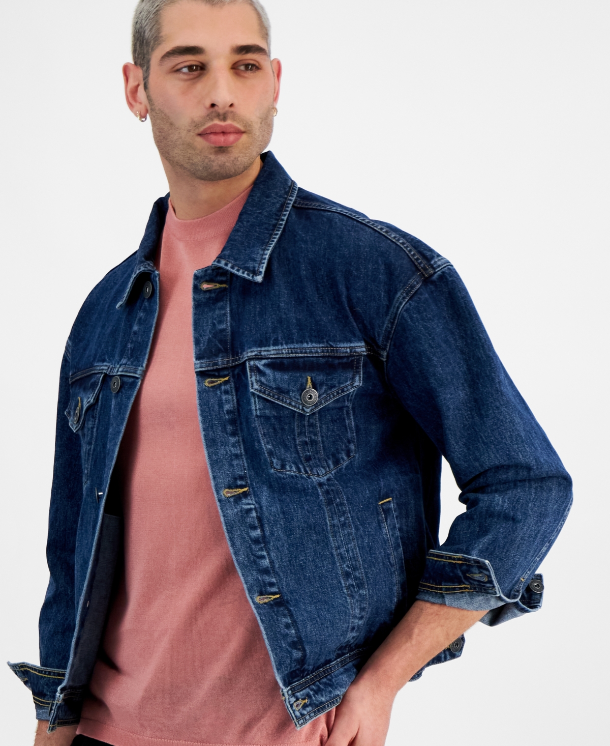 Men's Denim Jacket, Created for Macy's - Nightfall