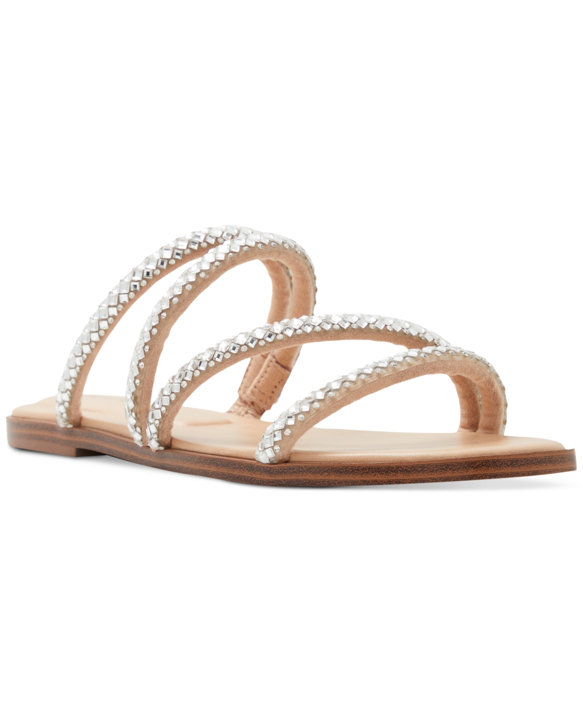 Shop Aldo Women's Triton Rhinestone Strappy Slide Sandals In Silver