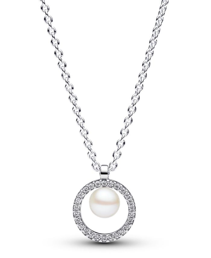 Pandora Sterling Silver Sparkling Treated Freshwater Cultured Pearl Pave