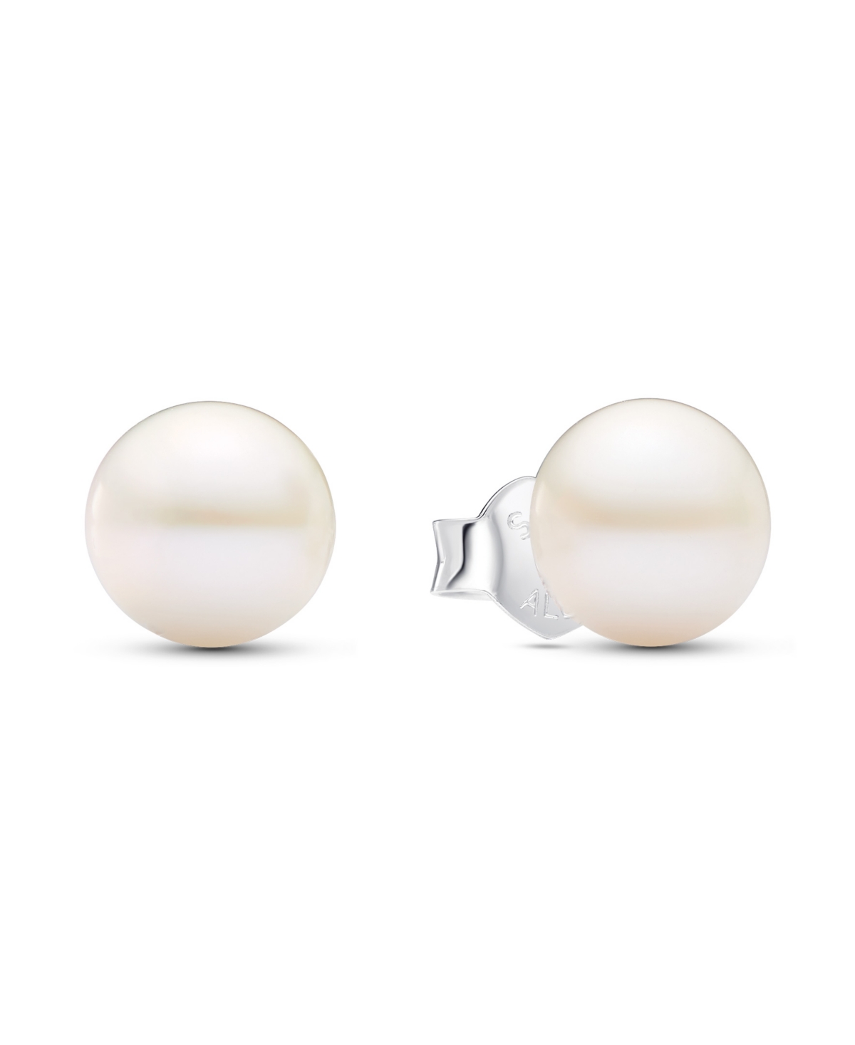 Treated Freshwater Cultured Pearl Stud Earrings - Silver