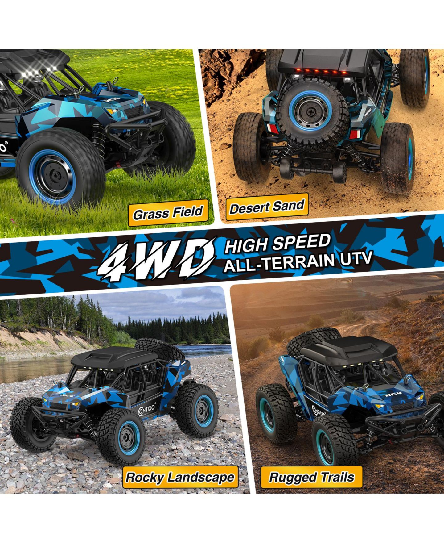 Детская игрушка Contixo 1:16 Scale Dominator Off-Road 4WD RC UTV — фото 3