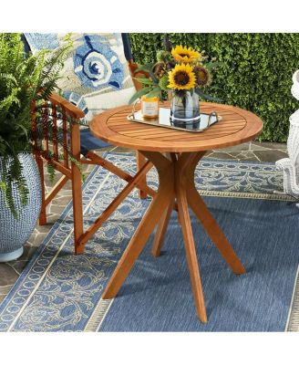 27 InchOutdoor Round Solid Wood Coffee Side Bistro Table