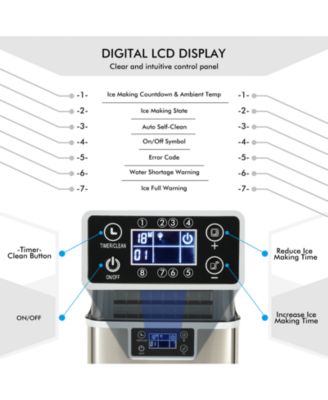 Countertop Electric Ice Maker with Ice Scoop and Basket